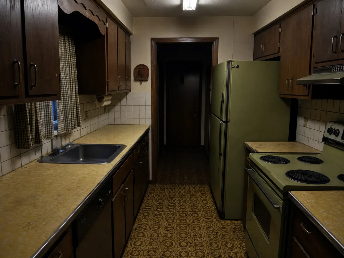 1960s house renovation before photo kitchen