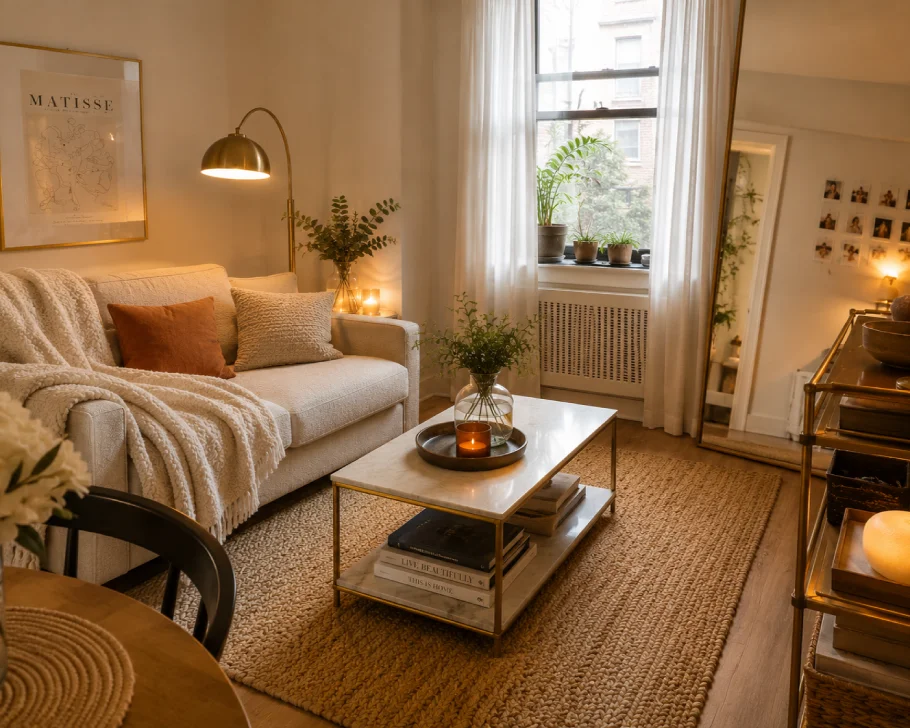 texture layering for luxury small apartment