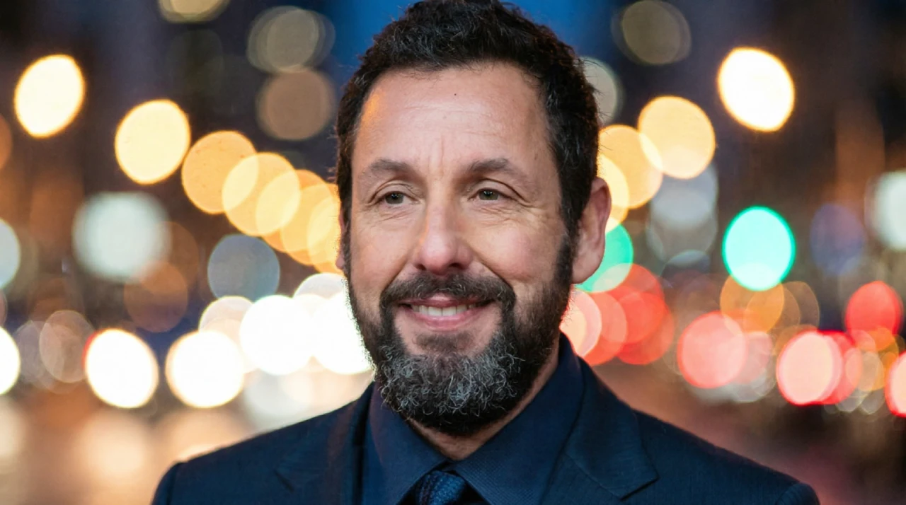 Adam Sandler inside a modern movie production office.