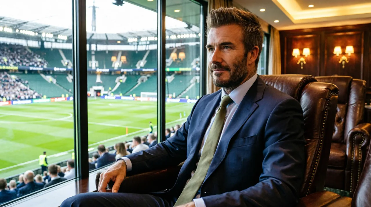 Illustration symbolizing David Beckham's soccer career and brand empire