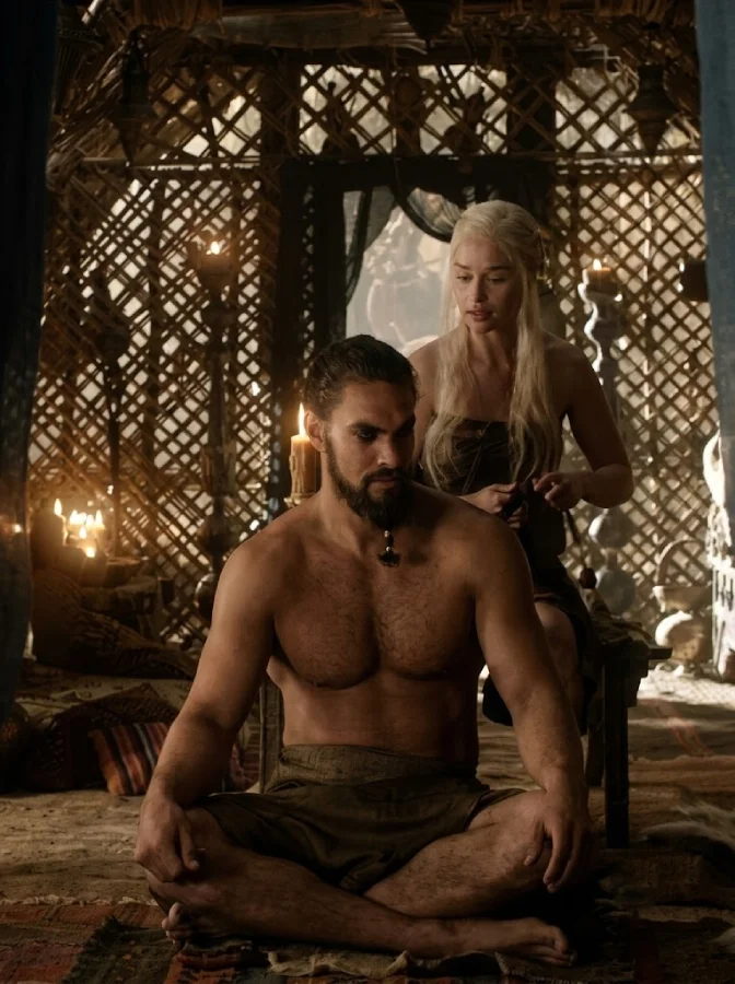 Emilia Clarke as Daenerys Targaryen in Game of Thrones intimate scene