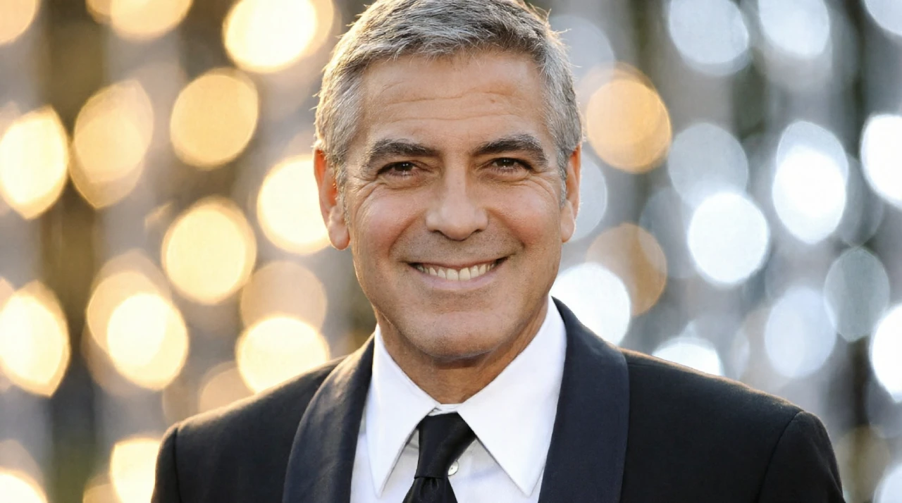 George Clooney inside a luxury executive office.