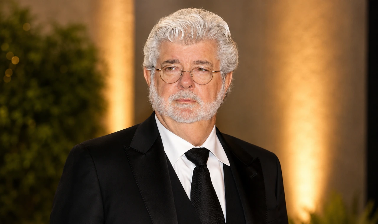 Illustration symbolizing George Lucas's Lucasfilm sale and franchise rights ownership