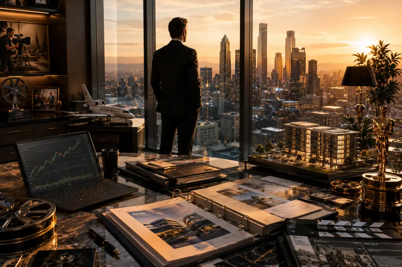 Long-term wealth strategy of successful Hollywood actors through investments and ownership.