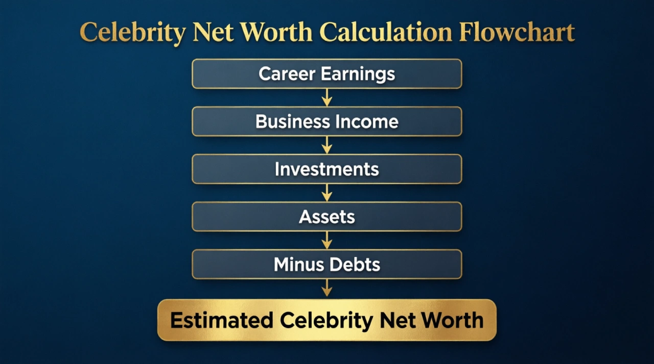 How celebrity net worth is calculated using career earnings, business income, investments, assets, and liabilities