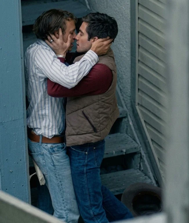 Jake Gyllenhaal and Heath Ledger in Brokeback Mountain (2005)