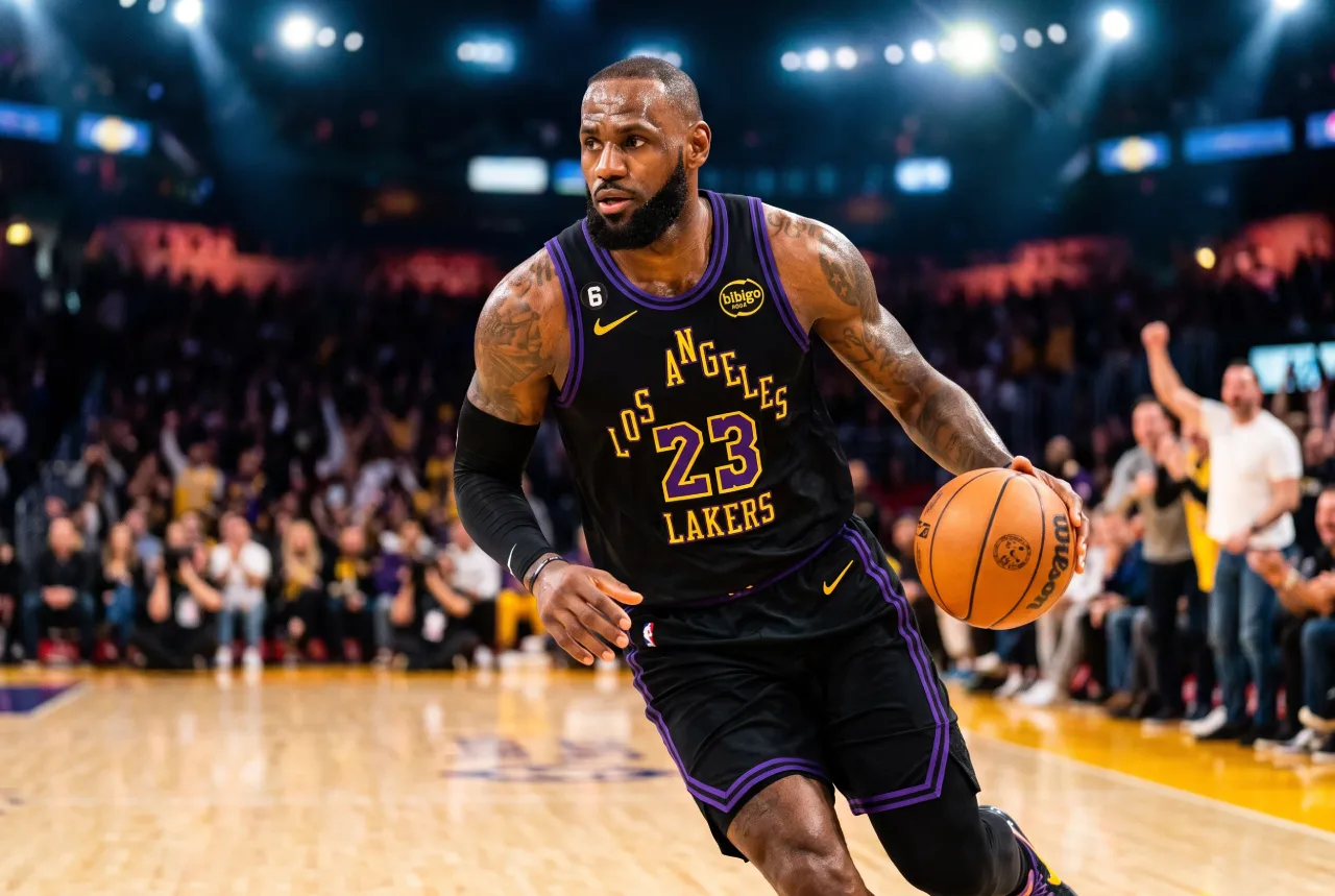 Basketball, production and soccer icons symbolizing LeBron James's SpringHill and Liverpool FC stakes