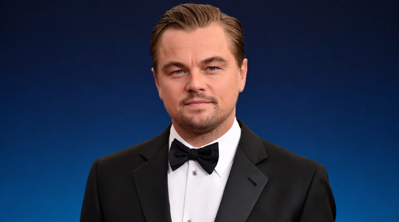 Leonardo DiCaprio inside a luxury investment office.