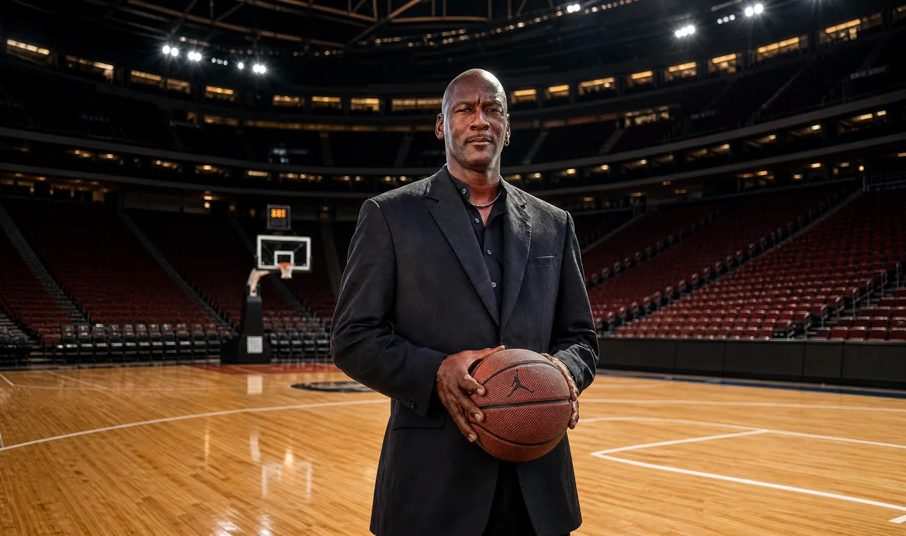 Illustration symbolizing Michael Jordan's Air Jordan brand and Hornets sale wealth