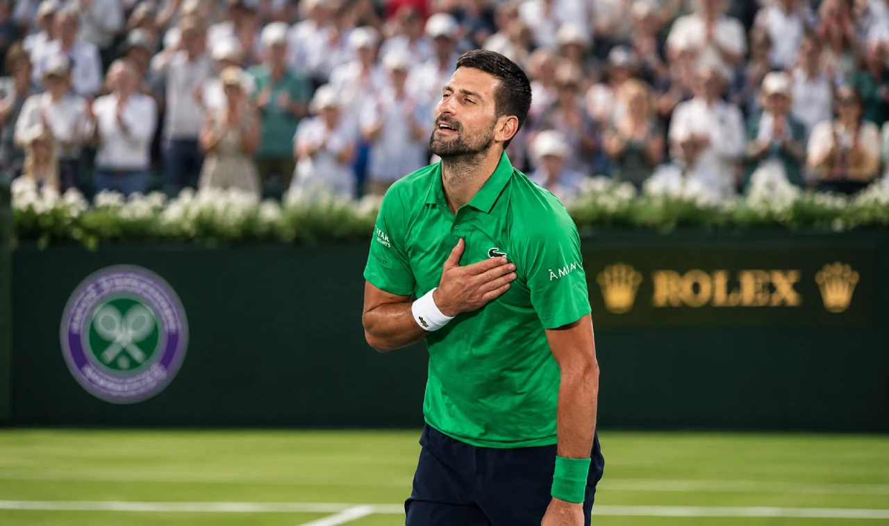 Novak Djokovic with Lacoste tennis bag and Peugeot car, representing endorsements.