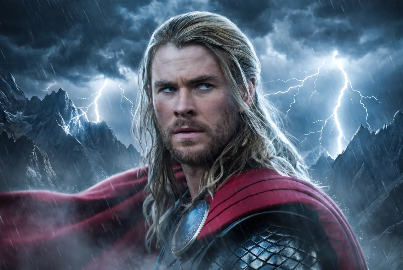 Chris Hemsworth at a public event, career earnings boosted by Thor