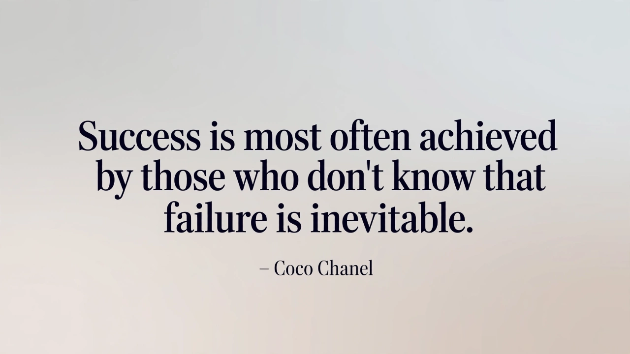 Coco Chanel motivational quote image about success and failure