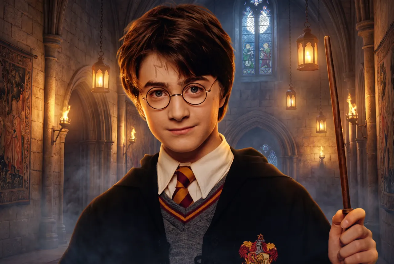 Daniel Radcliffe at a public appearance, fortune built through Harry Potter