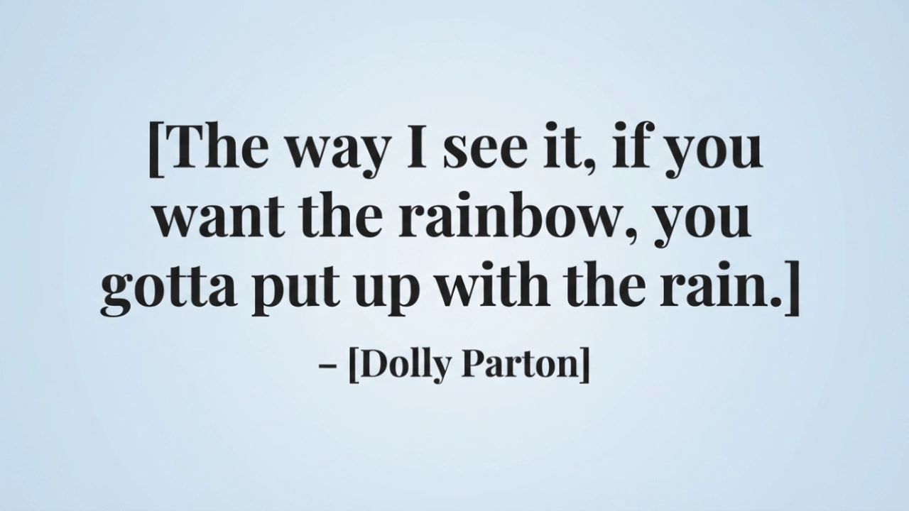 Dolly Parton motivational picture quote about hard work and reward