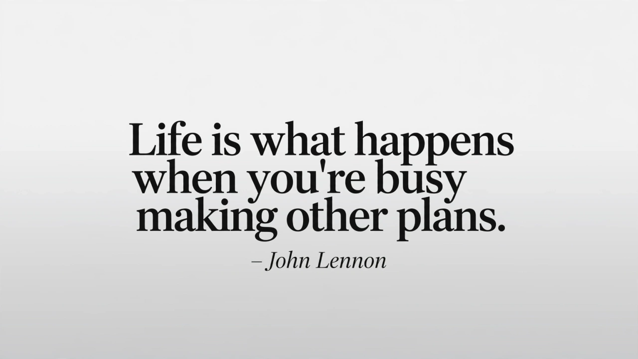 John Lennon motivational picture quote about life and unexpected plans