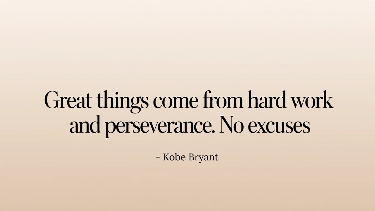 Kobe Bryant motivational picture quote about hard work and no excuses