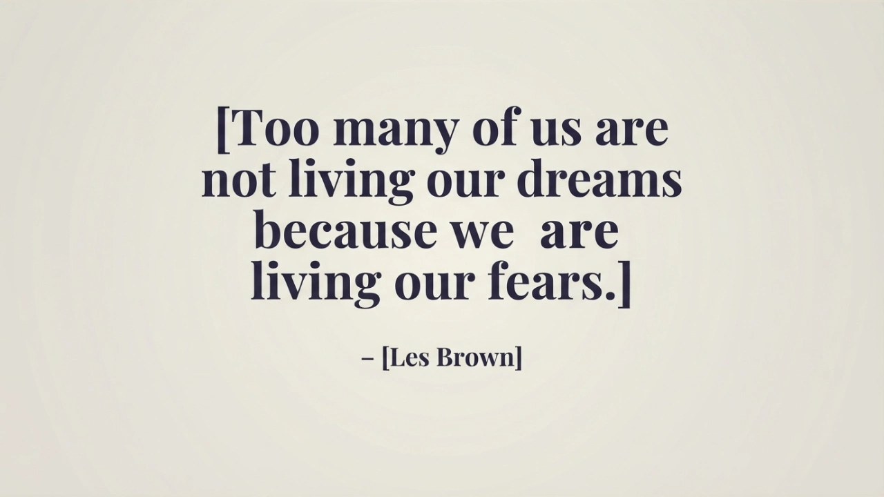 Les Brown motivational picture quote about fear holding back dreams