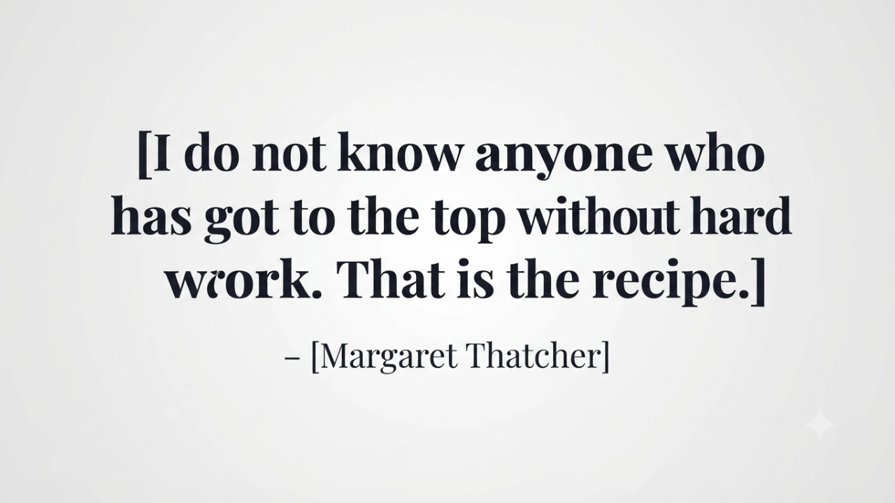 Margaret Thatcher inspirational quote image about reaching the top through hard work