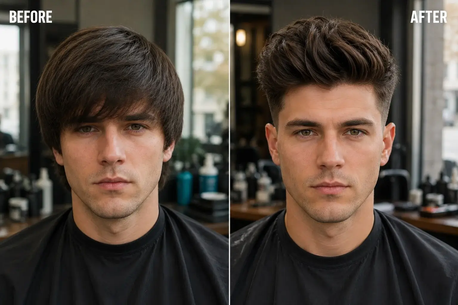 before and after medium length haircut for thick hair