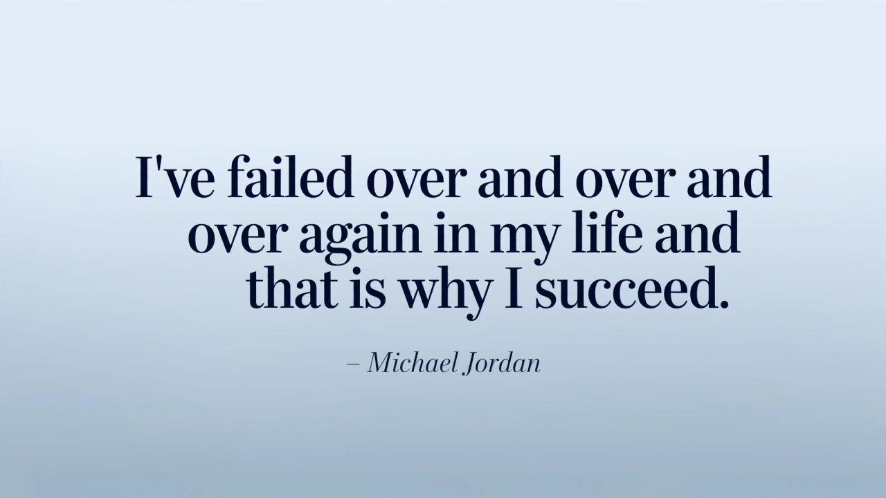 Michael Jordan motivational picture quote about turning failure into success