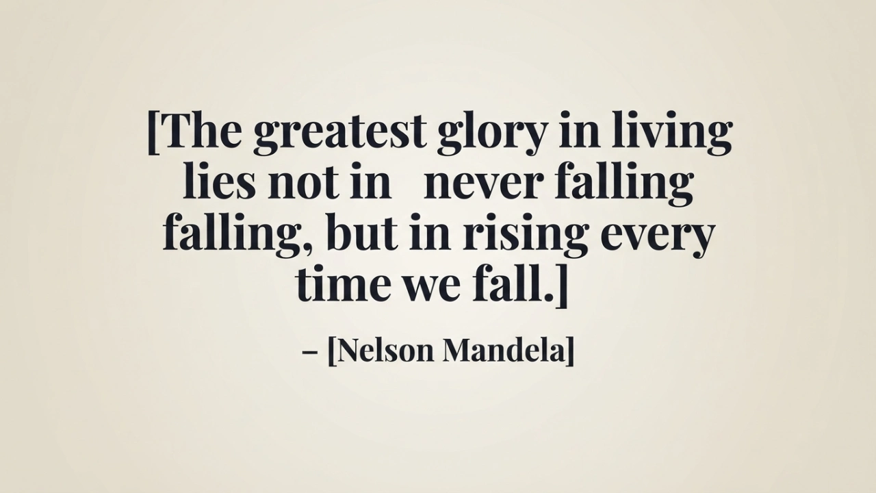 Nelson Mandela inspirational picture quote about rising after falling