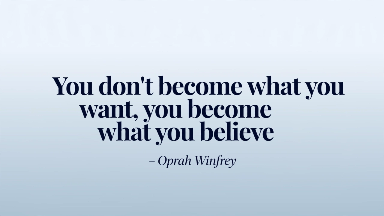 Oprah Winfrey motivational quote picture about belief and mindset