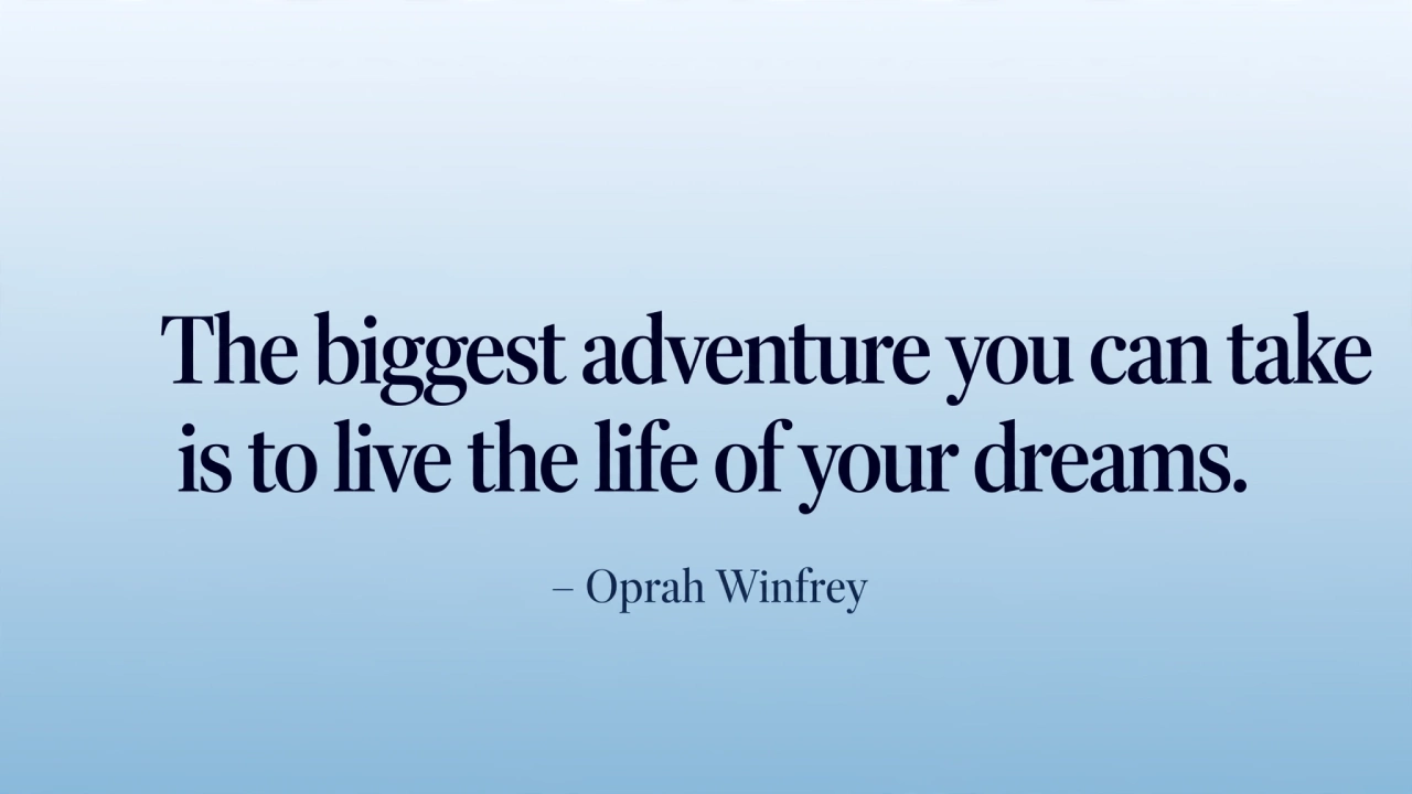 Oprah Winfrey motivational picture quote about living your dream life