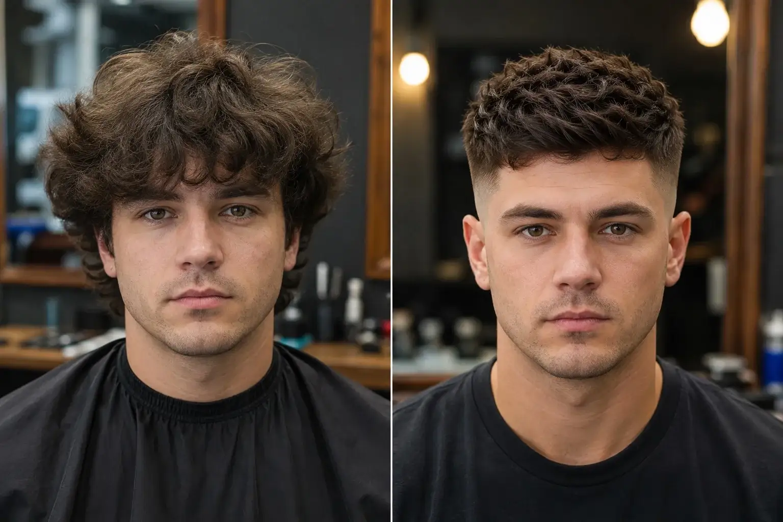 before and after haircut for men with thick hair