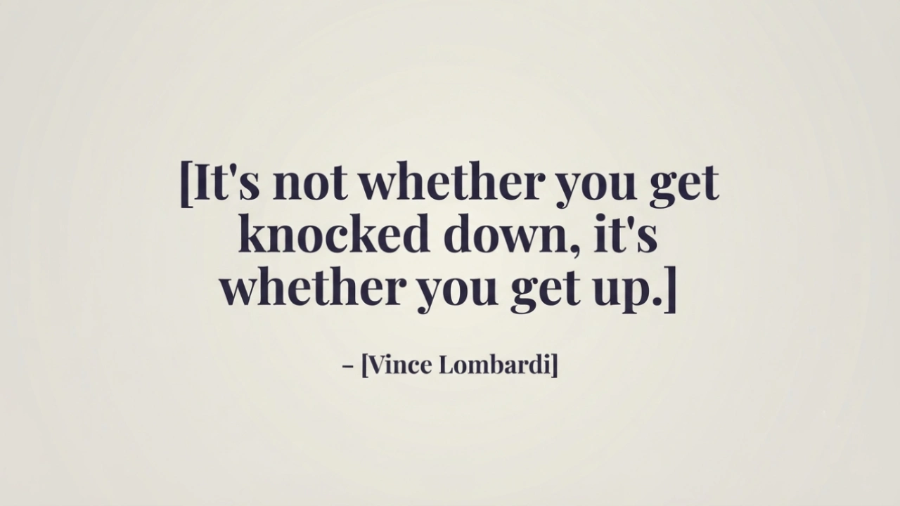 Vince Lombardi inspirational quote picture about getting up after falling