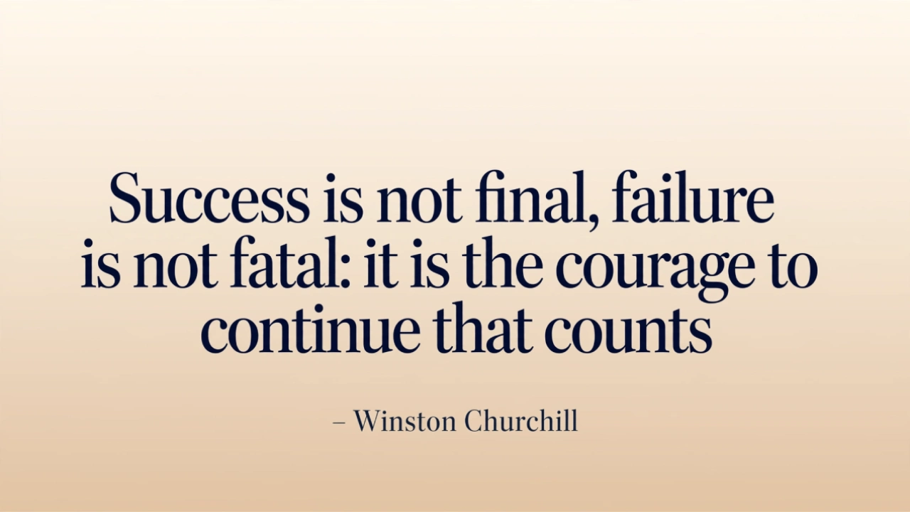 Winston Churchill inspirational quote image about courage and continuing on